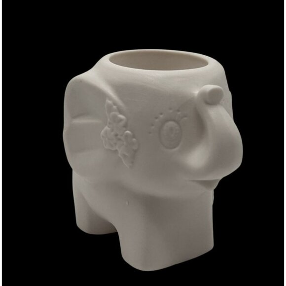 NEW Ceramic Ready-To-Paint Bisque Elephant Votive Candle Holder 4" H - Picture 3 of 7
